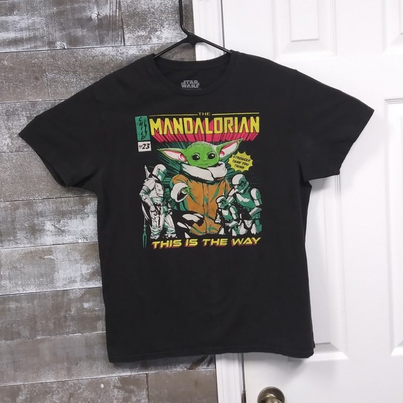 Star Wars Mandalorian Baby Yoda This Is The Way T-Shirt Black Size Youth Large - Picture 1 of 6